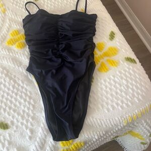 j crew navy ruched one piece swim - 4